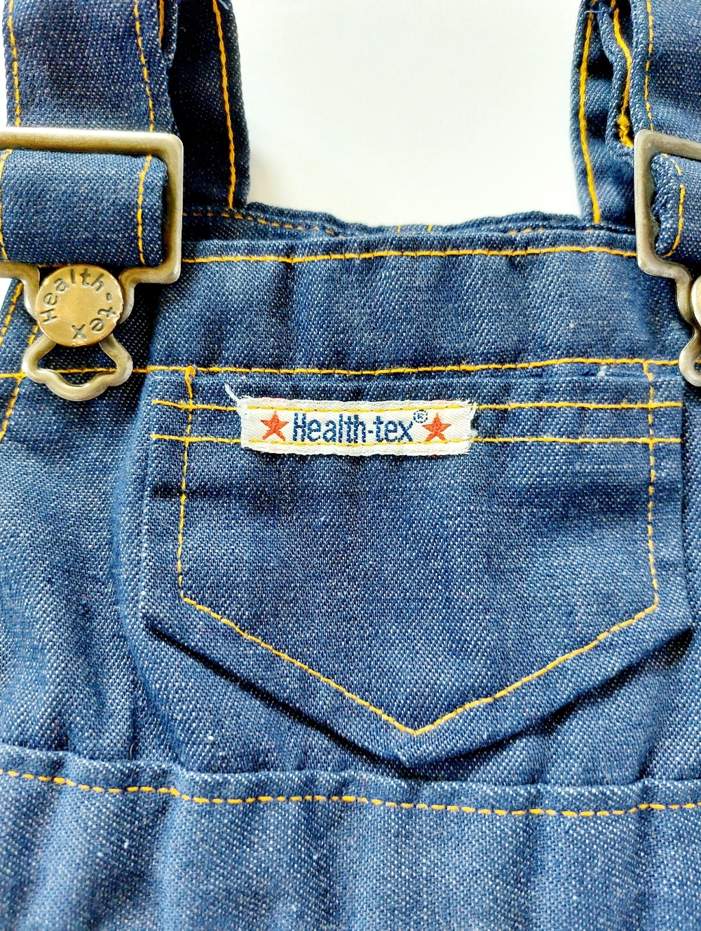 Vintage Denim Overalls with Patches Health-Tex 12m Autumn‎ Scarecrow Farm - Picture 3 of 7
